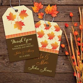 Danke Autumn Maple Blätter Wedding Geschenkanhänger
