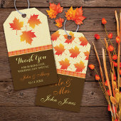Danke Autumn Maple Blätter Wedding Geschenkanhänger