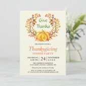 Danke Autumn Pumpkin Erntedank Dinner Einladung (Stehend Vorderseite)