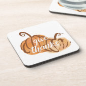 Danke Autumn Watercolor Pumpkin Erntedank Getränkeuntersetzer (Linke Seite)