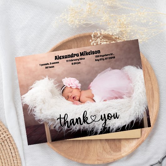 Danke, Baby Birth Ankündigung