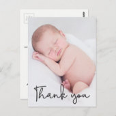 Danke, Baby Birth Ankündigung | Skripttext Postkarte (Vorne/Hinten)