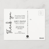 Danke, Baby Birth Ankündigung | Skripttext Postkarte (Rückseite)