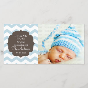 Danke Baby-Blau-Zickzack Zickzack-Streifen