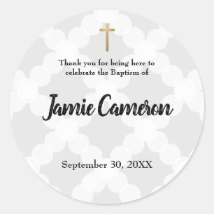 Danke Baby Boy Baptising Christening Runder Aufkleber