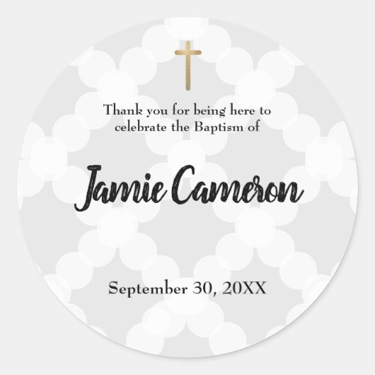 Danke Baby Boy Baptising Christening Runder Aufkleber (Vorderseite)