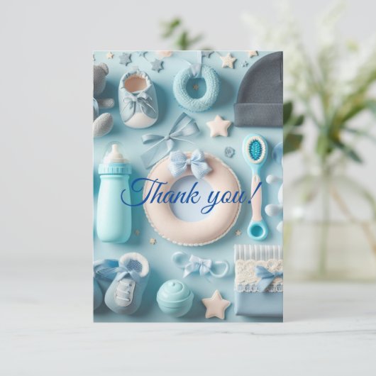 Danke, Baby Boy Cards Dankeskarte (Stehend Vorderseite)