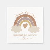 Danke, Baby Dusche braune Boho Regenbogen Serviette (Vorderseite)