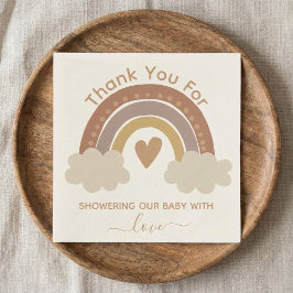 Danke, Baby Dusche braune Boho Regenbogen Serviette