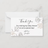 Danke, Baby Dusche floralistisch modern Mitteilungskarte (Vorderseite)