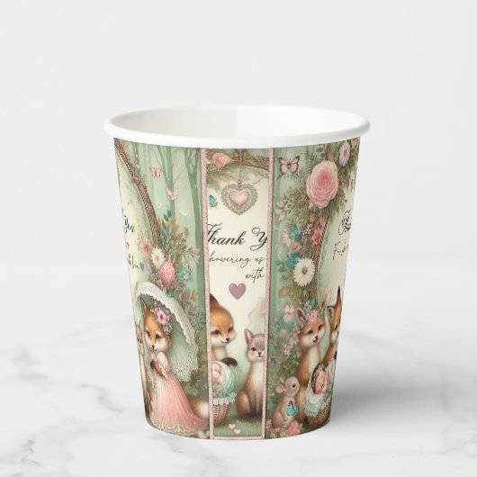 Danke, Baby Dusche Papierbecher (Links)