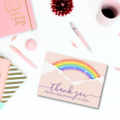 Danke Baby Dusche Regenbogen lila rosa Mitteilungskarte