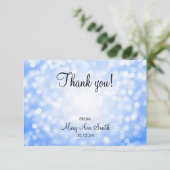Danke Baby-Duschen-blaue Glitzer-Lichter (Stehend Vorderseite)