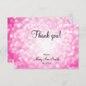 Danke Baby-Duschen-Rosa-Glitzer-Lichter (Vorne/Hinten)