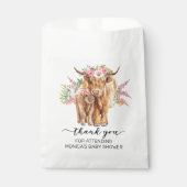 Danke Baby Duwer Highland Cow Pink Geschenktütchen (Vorderseite)