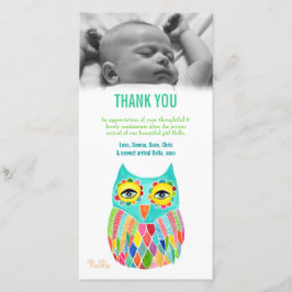 Danke, Baby-Eulen-Foto-Karten-Schablone zu merken Dankeskarte