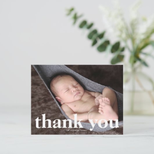 Danke, Baby Foto Postkarte (Stehend Vorderseite)