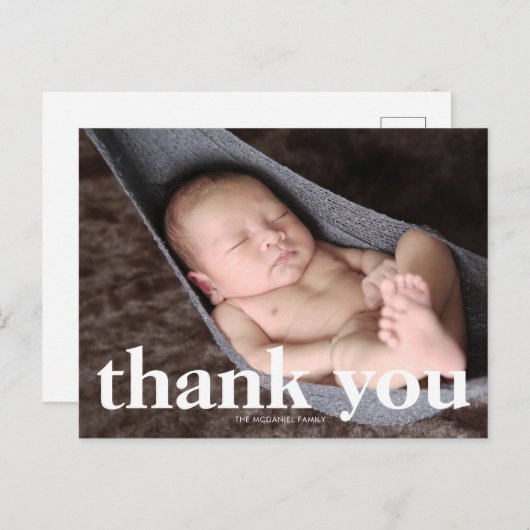 Danke, Baby Foto Postkarte (Vorne/Hinten)