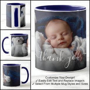 Danke Baby Geschenk Schöne Foto Vorlage Text Tasse