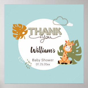 Danke, Baby Giraffe, Babydusche Poster