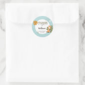 Danke, Baby Giraffe, Einladung zur Kinderdusche Runder Aufkleber (Tasche)