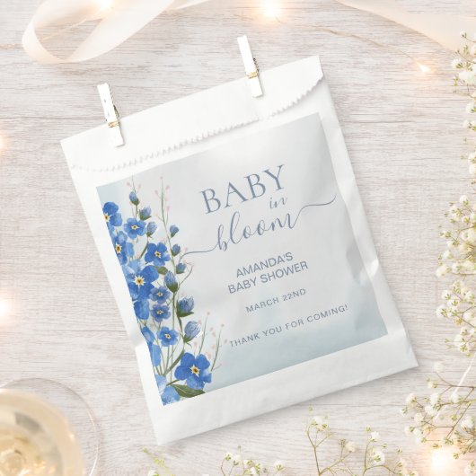 Danke Baby in Bloom Boy Blue Floral Dusche Geschenktütchen (Ausgeschnitten)