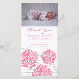 Danke, Baby-Mädchen-Foto-Gewohnheits-Schablone zu Dankeskarte