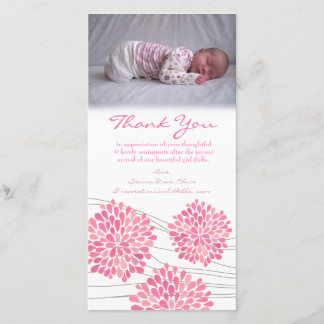 Danke, Baby-Mädchen-Foto-Gewohnheits-Schablone zu Dankeskarte