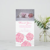 Danke, Baby-Mädchen-Foto-Gewohnheits-Schablone zu Dankeskarte (Stehend Vorderseite)