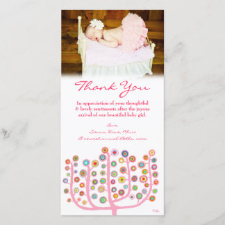 Danke, Baby-Mädchen-Foto-Karten-Schablone zu Dankeskarte