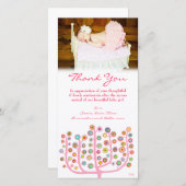 Danke, Baby-Mädchen-Foto-Karten-Schablone zu Dankeskarte (Vorne/Hinten)