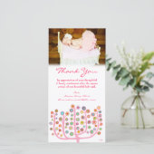 Danke, Baby-Mädchen-Foto-Karten-Schablone zu Dankeskarte (Stehend Vorderseite)