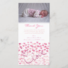 Danke, Baby-Mädchen-Foto-Karten-Schablone zu Dankeskarte