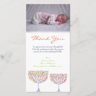 Danke, Baby-Mädchen-Foto-Karten-Schablone zu Dankeskarte