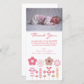 Danke, Baby-Mädchen-Foto-Karten-Schablone zu Dankeskarte (Vorne/Hinten)