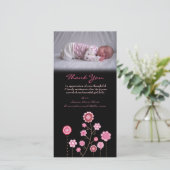 Danke, Baby-Mädchen-Rosa-Foto-Karten-Schablone zu Dankeskarte (Stehend Vorderseite)