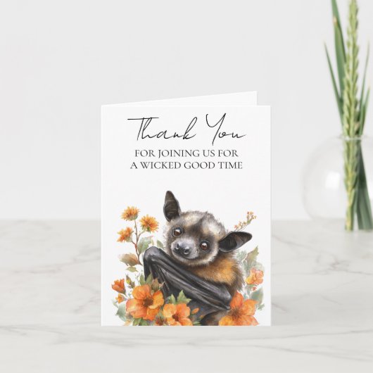 Danke, Baby Showbat Halloween Dankeskarte (Vorderseite)