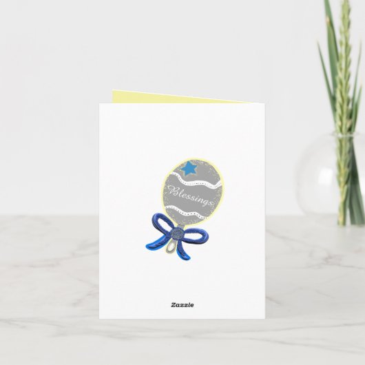 Danke Baby Shower Elegant Blue Rattle (Rückseite)