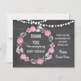 Danke, Baby Shower Girl Cards Pumpkin Pink Einladung