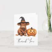 Danke, Baby Shower Highland Cow Halloween Dankeskarte (Vorderseite)