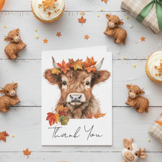 Danke, Baby Shower Highland Cow Halloween Dankeskarte