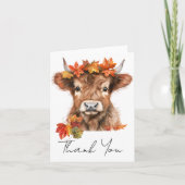 Danke, Baby Shower Highland Cow Halloween Dankeskarte (Vorderseite)
