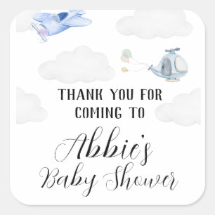 Danke, Baby Shower Quadratischer Aufkleber