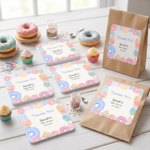 Danke Baby Sprinkle Casual Baby Shower Quadratischer Aufkleber