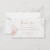 Danke Babyduschballons Foto stilvoll pink Mitteilungskarte (Vorderseite)