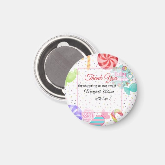 Danke, Babydusche Magnet (Vorderseite/Rückseite)