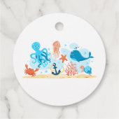 Danke Babydusche. Niedliche Unterwasserwelt Geschenkanhänger (Rückseite)