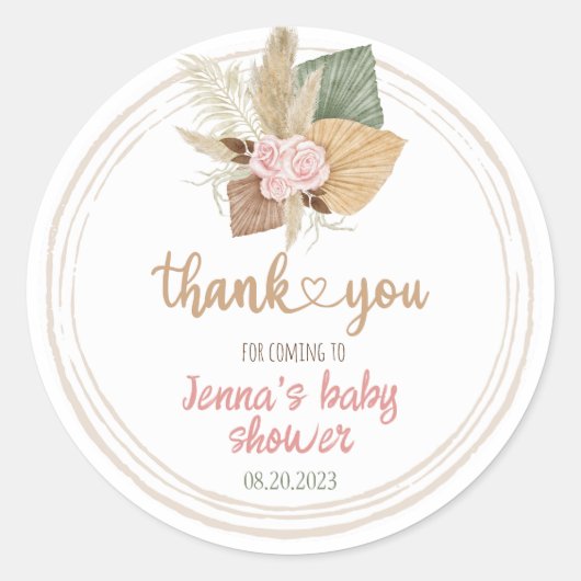 Danke | Babydusche Runder Aufkleber (Vorderseite)