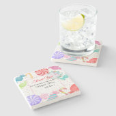 Danke, Babydusche Steinuntersetzer (Seitenansicht)