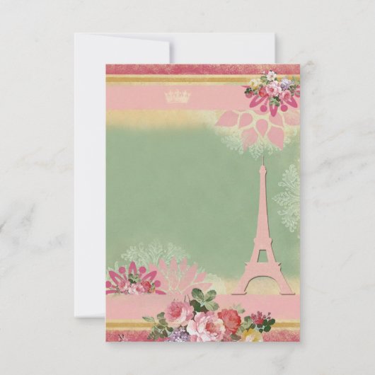 Danke Babyparty Prinzessin-Eiffelturm (Rückseite)